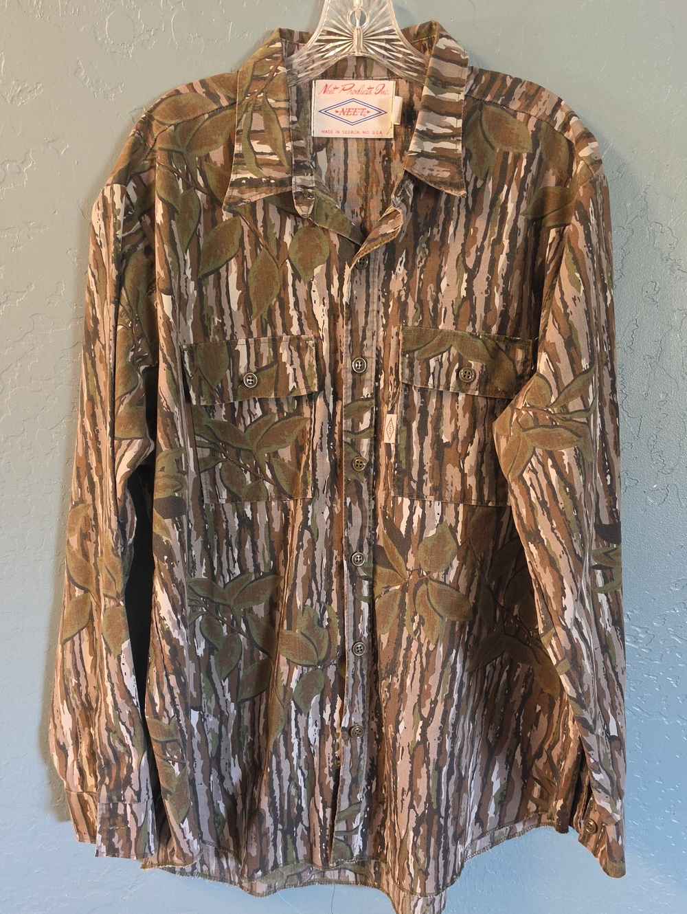 VTG Like New Neet Real Tree Men's Camo Button-Front Jacket - Brown/Green